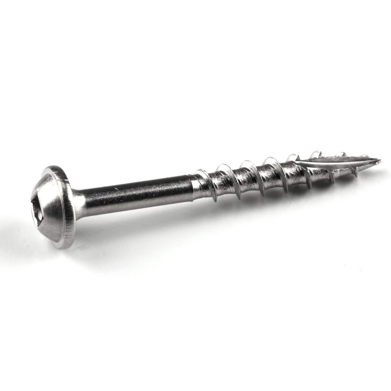 Pocket Hole Screw - Coarse - Square Drive - 305 Stainless Steel - Diameter:#8 - Length:1-1/2" - Pieces:100-Piece